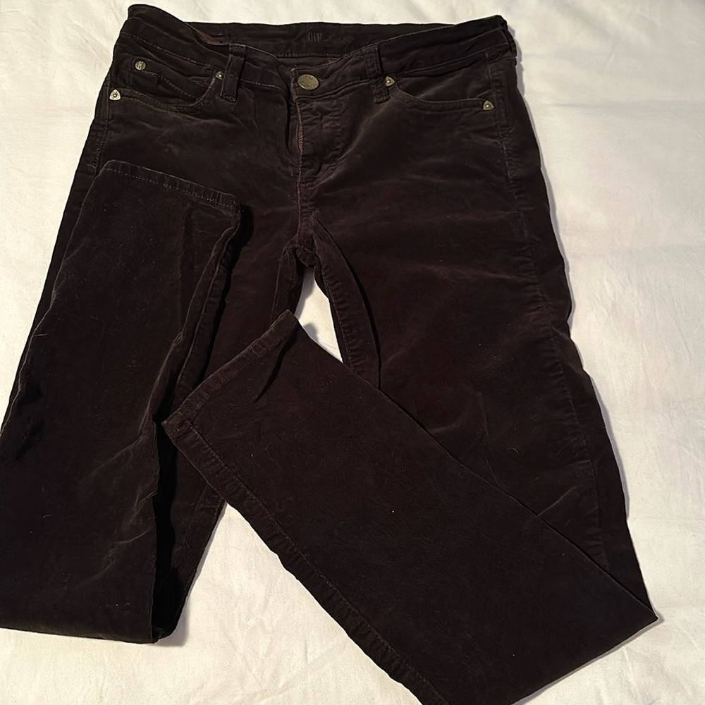 KUT from the Kloth dark brown espresso cords with stretch!